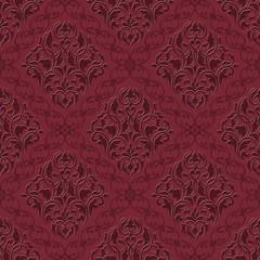 Vector damask seamless pattern background. Classical luxury old fashioned damask ornament, royal victorian seamless texture for wallpapers, textile, wrapping. Exquisite floral baroque template.