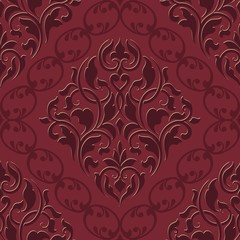 Vector damask seamless pattern element. Classical luxury old fashioned damask ornament, royal victorian seamless texture for wallpapers, textile, wrapping. Exquisite floral baroque template.