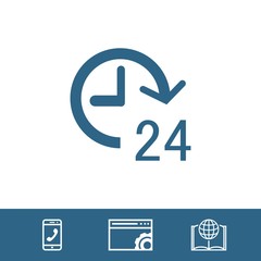 24 hours icon  stock vector illustration flat design