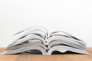 open book stack on white backgrond