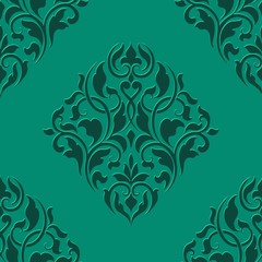 Vector damask seamless pattern element. Classical luxury old fashioned damask ornament, royal victorian seamless texture for wallpapers, textile, wrapping. Exquisite floral baroque template.