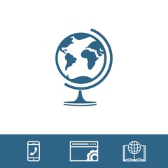 Earth globe icon stock vector illustration flat design