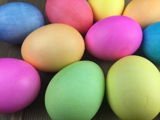 Fototapeta na wymiar Dyed Easter eggs