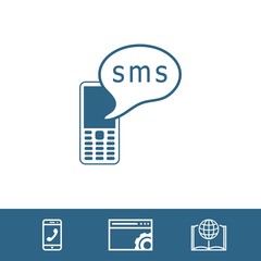Phone icon with message stock vector illustration flat design
