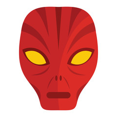 Cartoon flat alien head isolated on white background