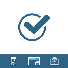 Confirm icons; vector illustration. Flat design style