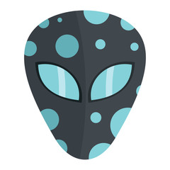 Cartoon flat alien head isolated on white background