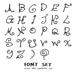 Hand drawn alphabet letters Vector eps10