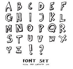 Hand drawn alphabet letters Vector eps10