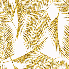 Seamless exotic pattern with palm leaf silhouettes.