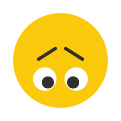 Flat smile emodji isolated on white background