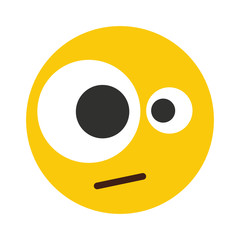 Flat smile emodji isolated on white background