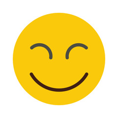 Flat smile emodji isolated on white background