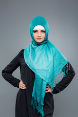 Woman in a Muslim headscarf hijab
