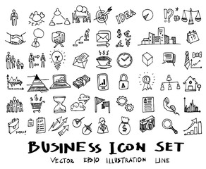 Business doodles sketch vector ink eps10