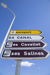Cavallet and Salines Beaches Direction Sign, Ibiza