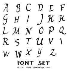 Hand drawn alphabet letters Vector eps10