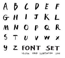 Hand drawn alphabet letters Vector eps10