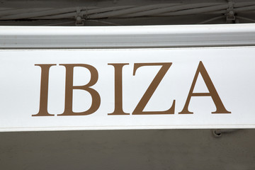 Ibiza Sign on Stone Wall Facade