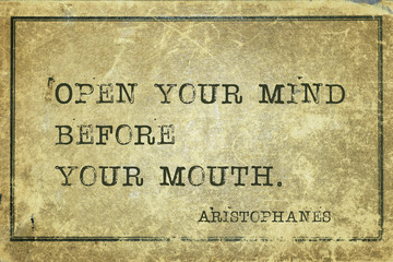 open mind before Aristophanes
