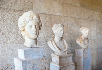 Ancient busts in Athens