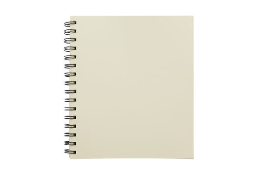 Blank notebook mock up isolated on white background. Clipping paths included.