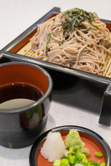 Soba ramen is buckwheat noodles, japanese style food