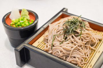 Soba ramen is buckwheat noodles, japanese style food