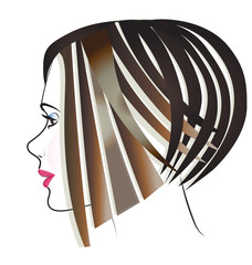 Beautiful woman short hair logo vector