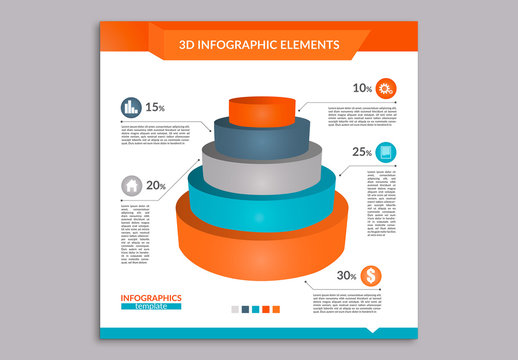 Tricolor 3D Infographic 2