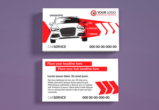Automotive Services Business Card Layouts 2