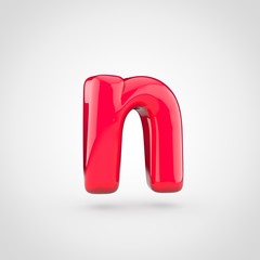 Glossy pink paint letter N lowercase
