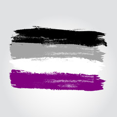 Asexual pride flag in a form of brush stroke