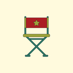 cinema producer seat Vector illustration in flat style Movie director chair