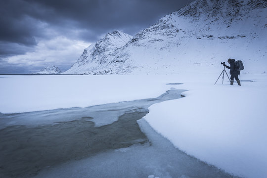 Haukland beach, Lofoten Island, Norway