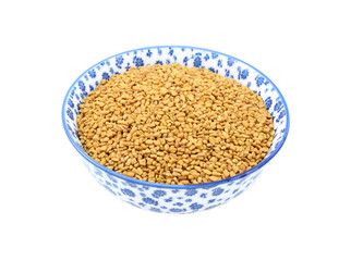 Fenugreek seeds in a china bowl