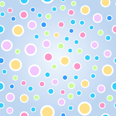 Abstract seamless circle pattern on blue background. Vector