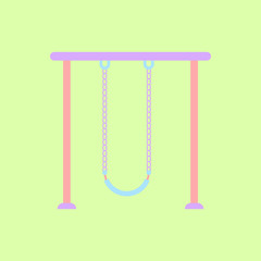 Vector illustration in flat style park playground equipment kids swing