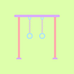 Vector illustration in flat style park playground equipment rings