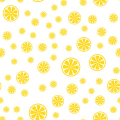 Seamless pattern with slice of lemons.  Vector illustration