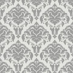 Vector damask seamless pattern background. Classical luxury old fashioned damask ornament, royal victorian seamless texture for wallpapers, textile, wrapping. Exquisite floral baroque template.