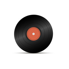 Fototapeta premium Realistic LP record icon, gramophone music object, vinyl disk record, Vector illustration 