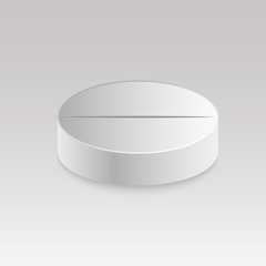 Realistic vector pill.
