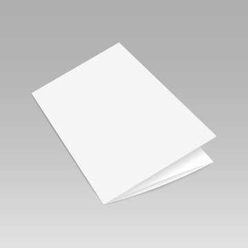 Blank folded leaflet white paper template ready for your business. Vector illustration
