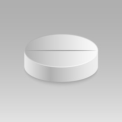 Realistic vector pill.