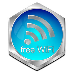 free wireless WiFi button - 3D illustration