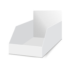 POS POI cardboard blank empty display show box holder. Vector mock up template ready for your design.  
