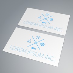 Vector template of business card. Mock-up for your projects. Light style.