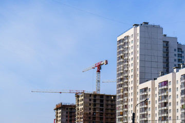 Fototapeta na wymiar construction of new residential buildings