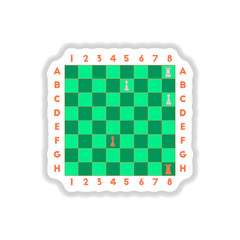 Vector illustration in paper sticker style The various chess position